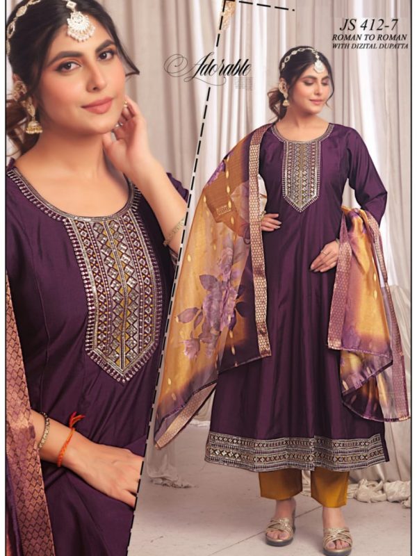 Dark Purple Roman Kurta Set