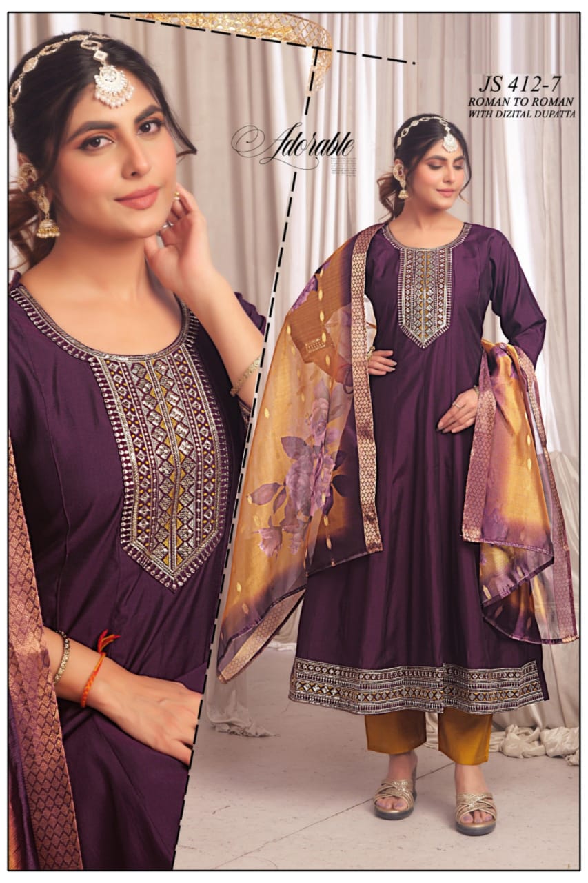 Dark Purple Roman Kurta Set