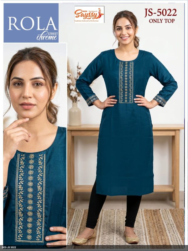 Dark Blue Roman Kurti