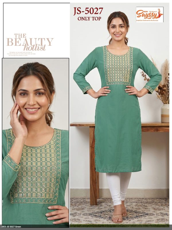 Pista Green Roman Kurti