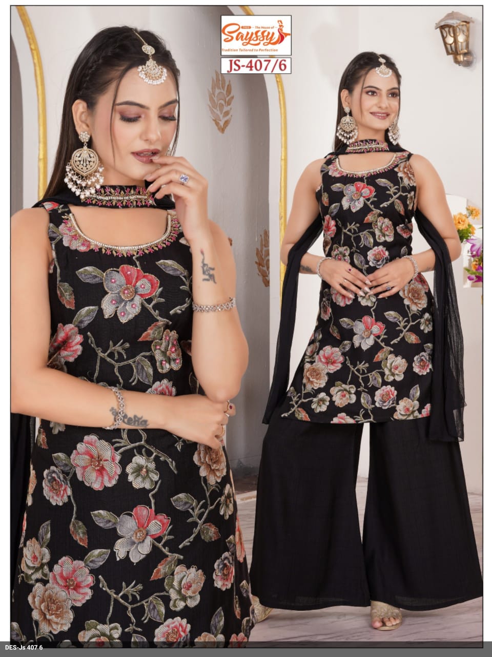 Black Embroidered Vatican Kurta Set