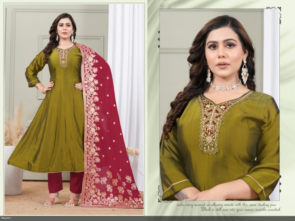Mehndi Roman Kurta Set