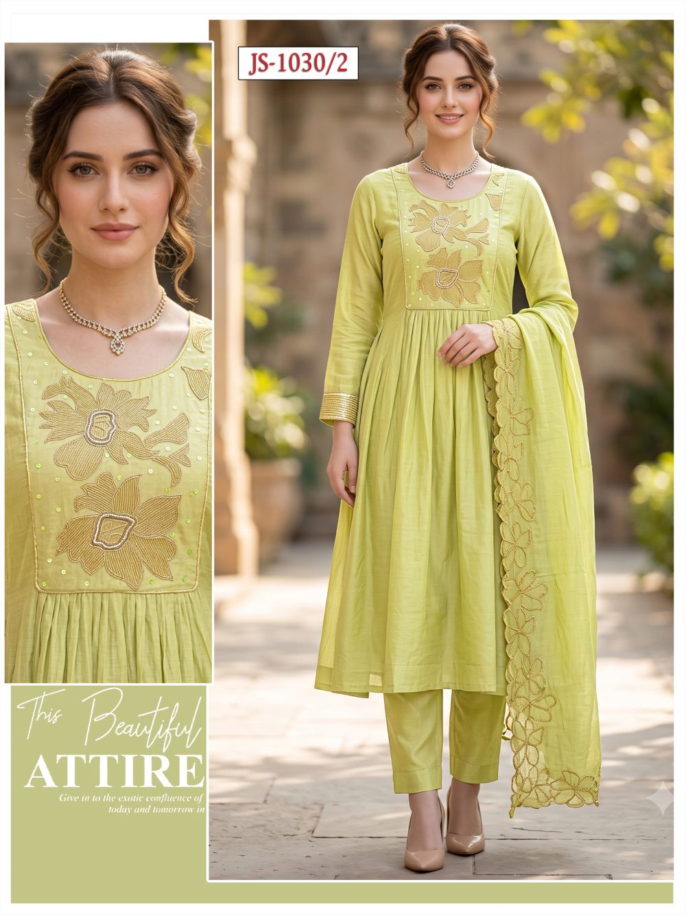 Yellow Mul Chanderi Kurta Set