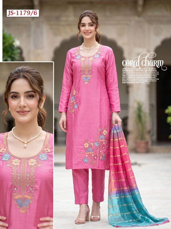 Pink Roman Kurta Set