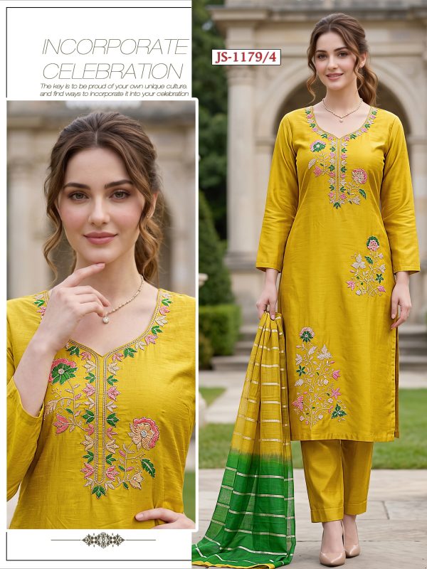 Yellow Roman Kurta Set