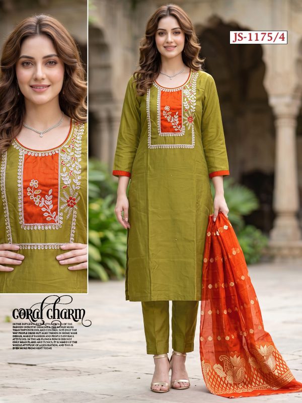 Mehndi Shimmer Kurta Set
