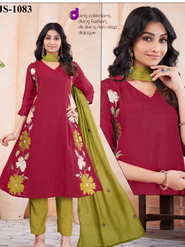Red Mul Cotton Kurta Set
