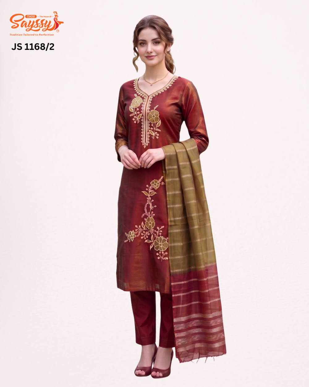 Rust Shimmer Kurta Set