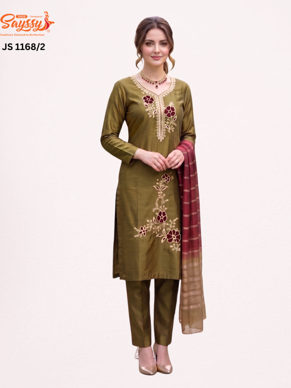Mehndi Shimmer Kurta Set