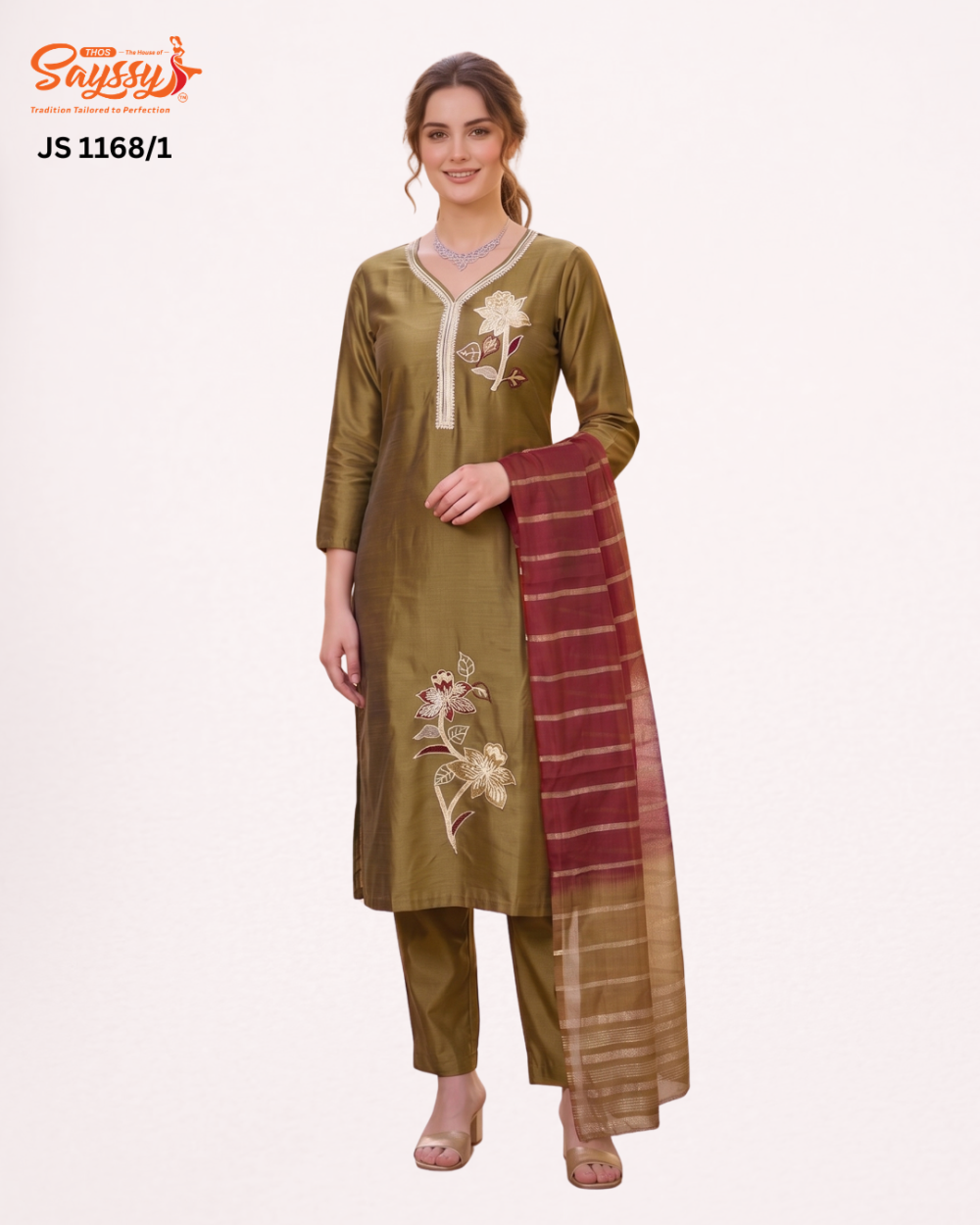 Mehndi Shimmer Kurta Set