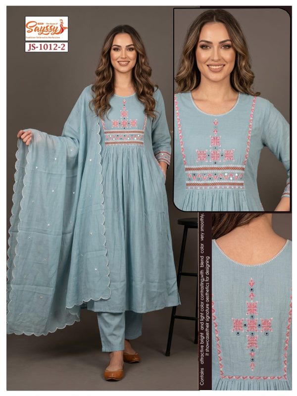Light Blue Mul Chanderi Kurta Set