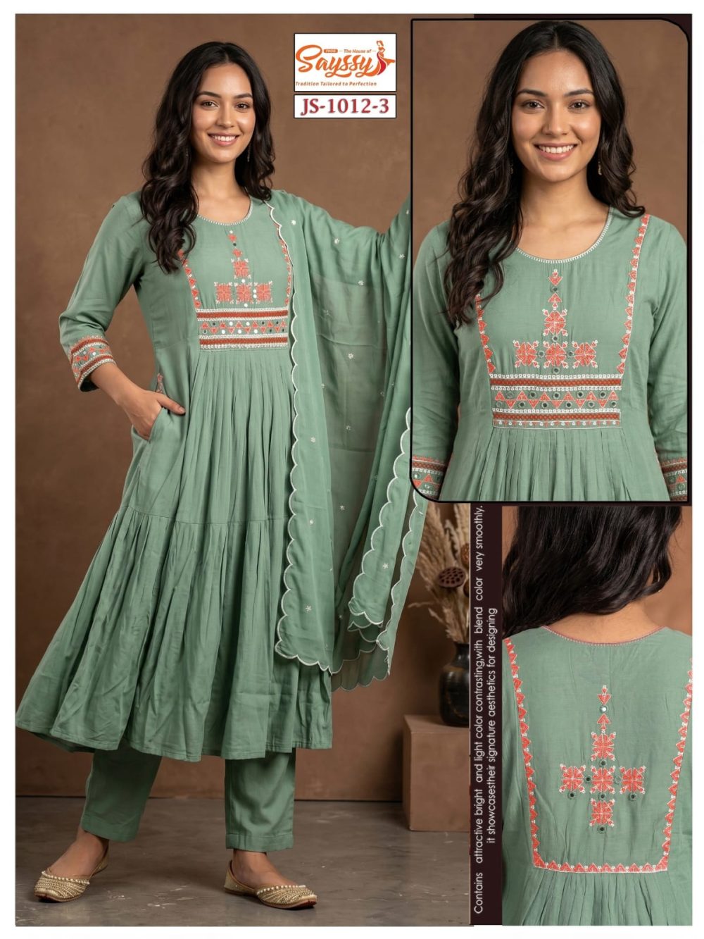 Light Green Mul Chanderi Kurta Set