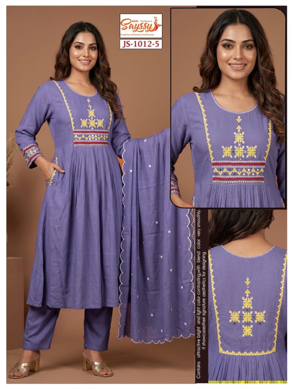 Light Purple Mul Chanderi Kurta Set