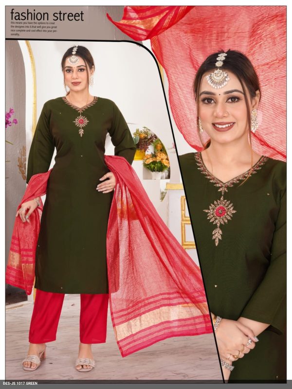 Green Roman Kurta Set