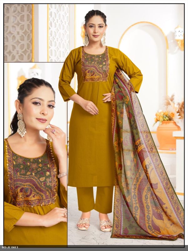 Mustard Yellow Dabu Cotton Kurta Set