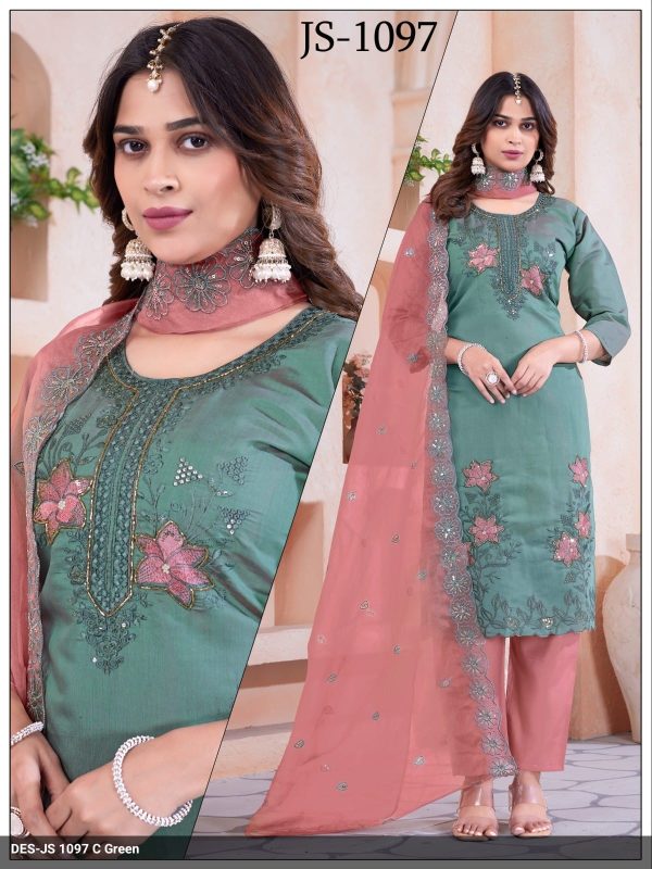 Green Roman Kurta Set
