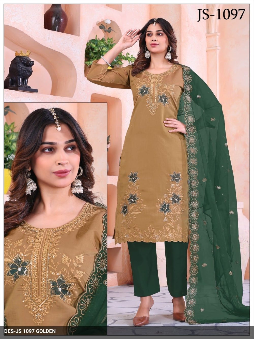 Golden Roman Kurta Set