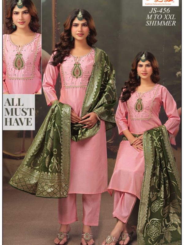 Pink Shimmer Kurta Set