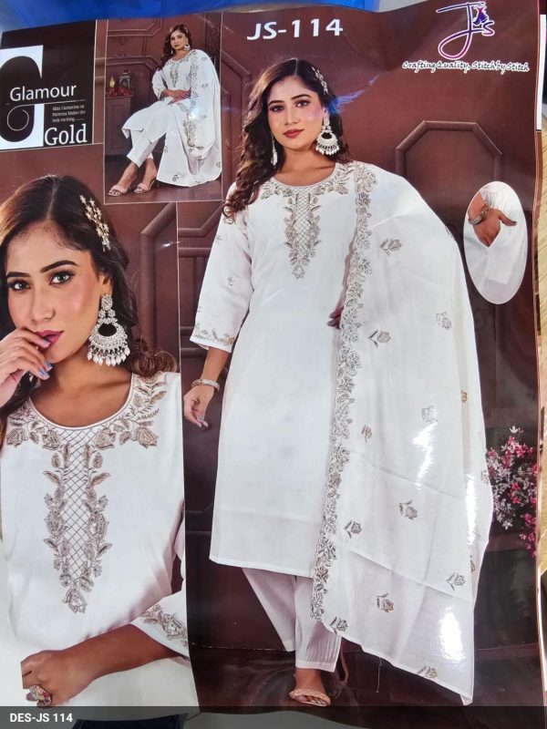 White Roman Kurta Set