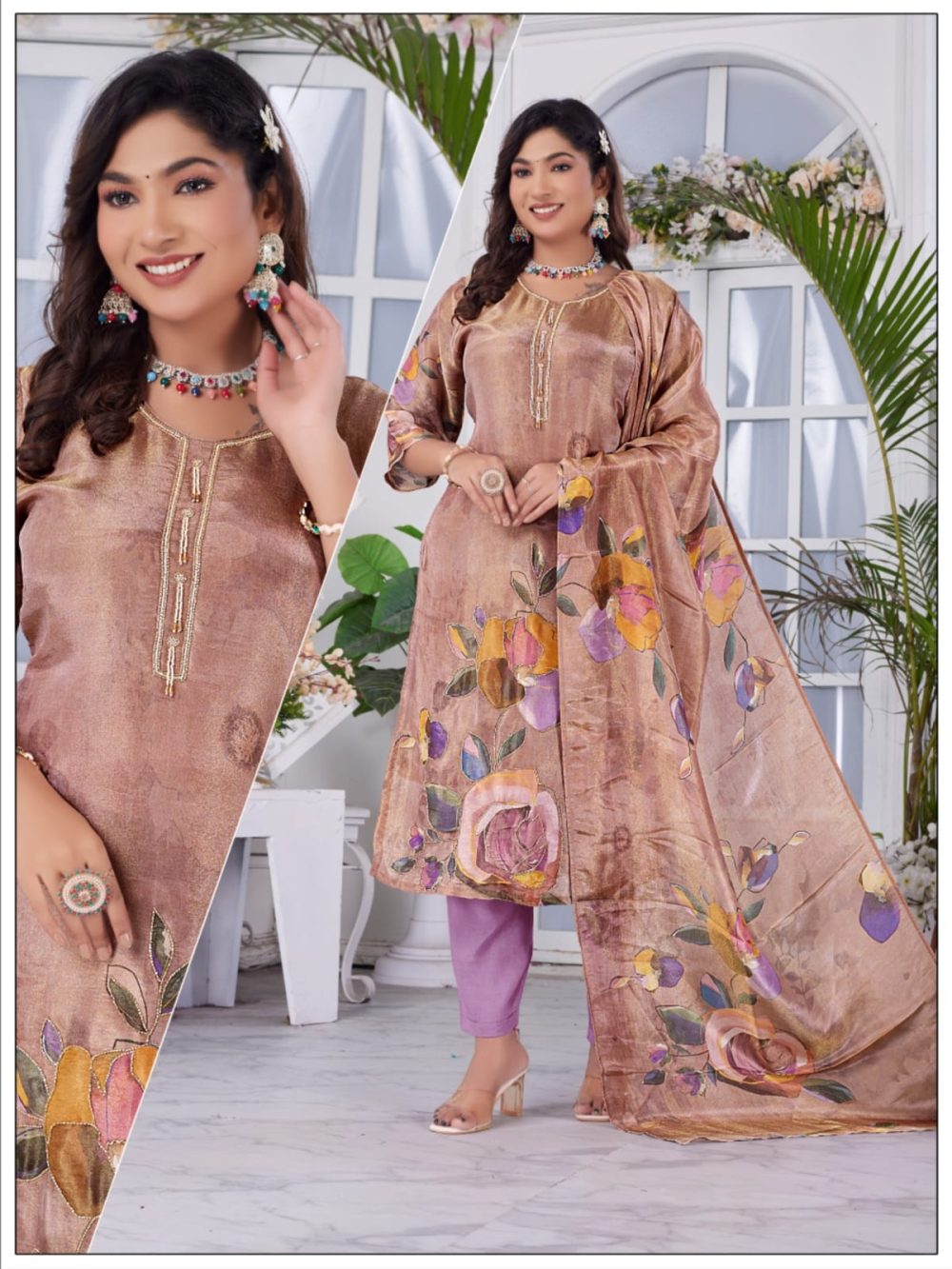 Pink Pure Muslin Kurta Set