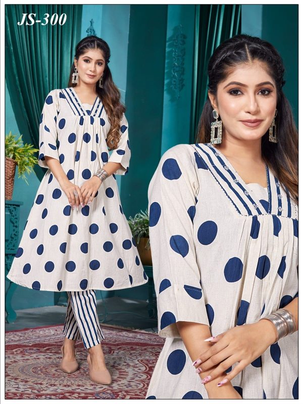 Blue Cotton Flex Co-ord Set