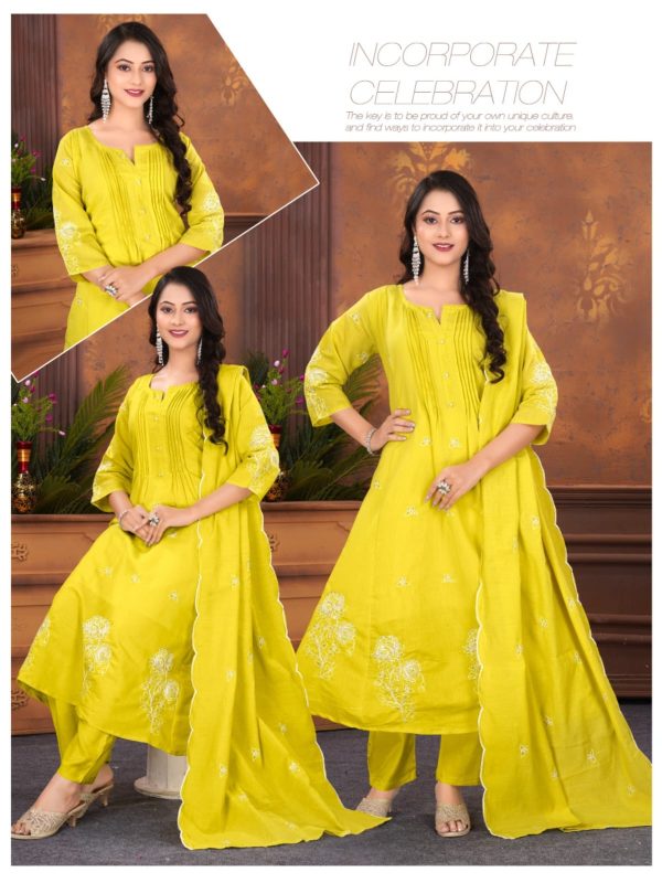 Leril Embroidered Mul Cotton Kurta Set
