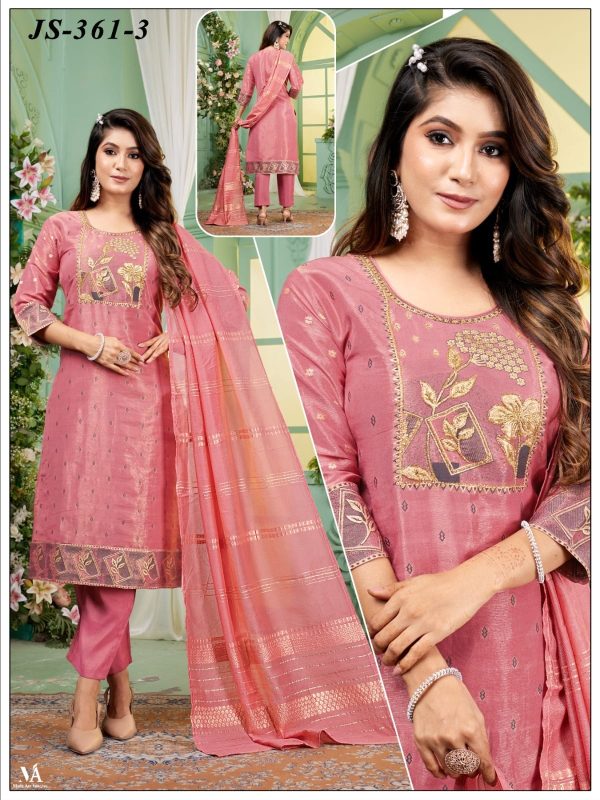 Pink Shimmer Buti Kurta Set