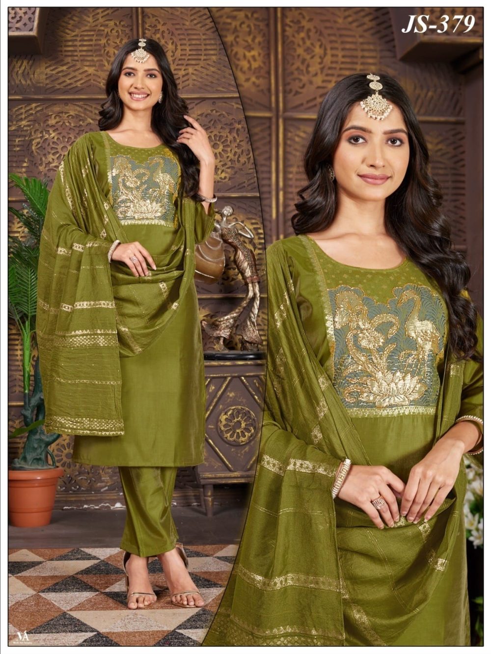 Mehndi Shimmer Kurta Set