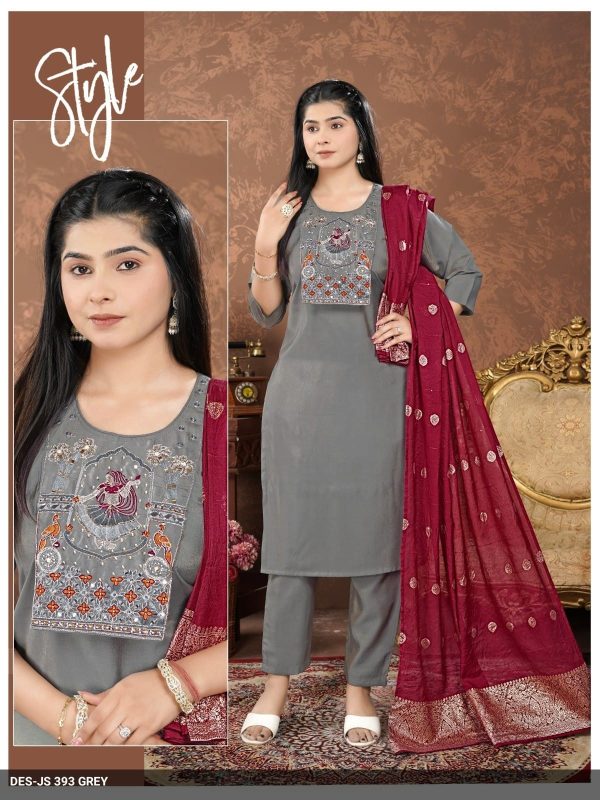 Grey Shimmer Kurta Set