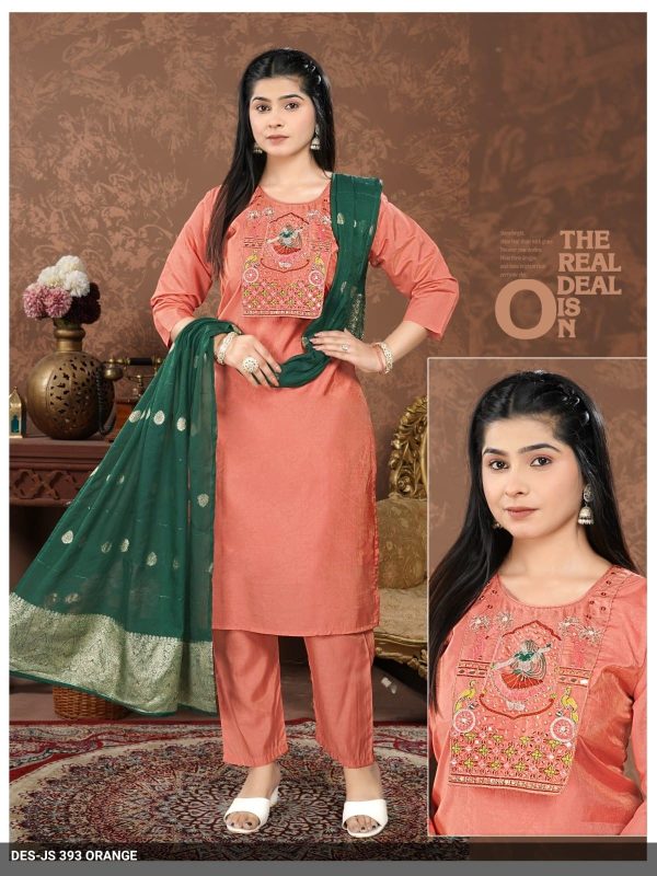 Orange Shimmer Kurta Set