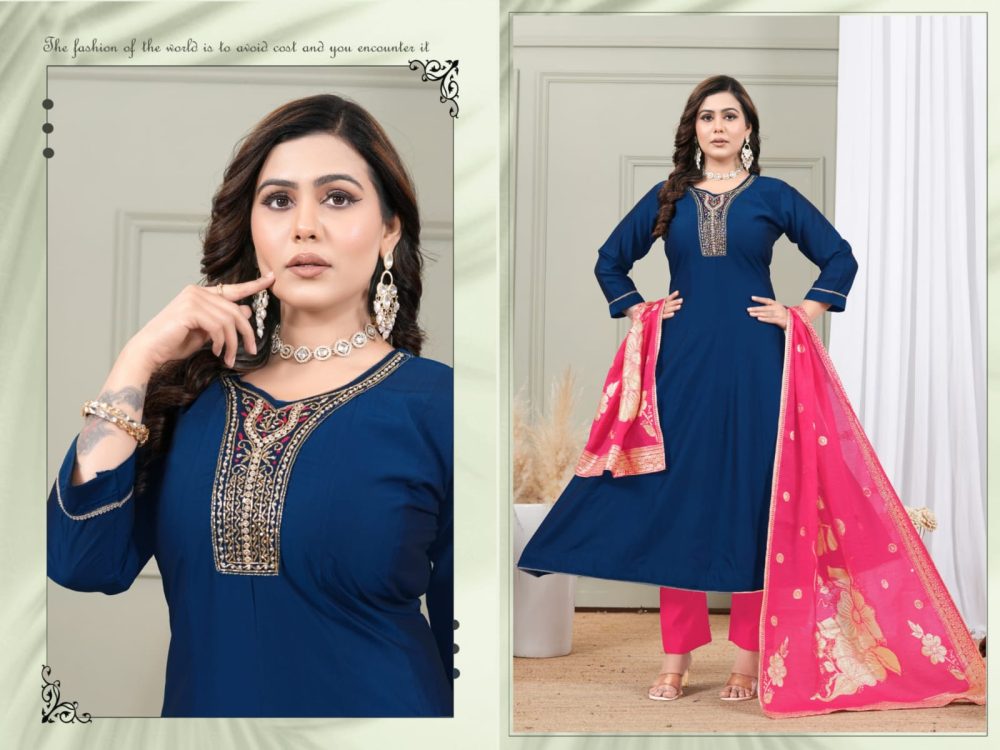 Dark Blue Roman Kurta Set