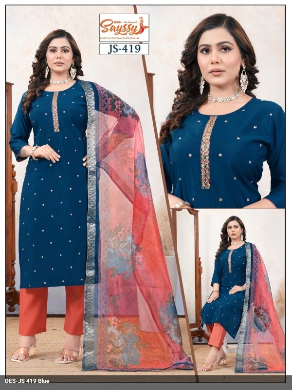 Blue Roman Kurta Set