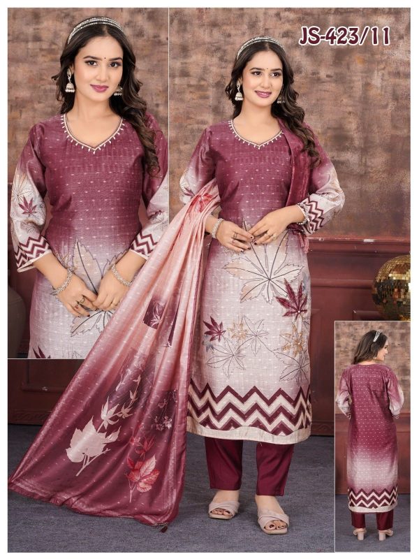 Teal Blue Chanderi Buti Kurta Set