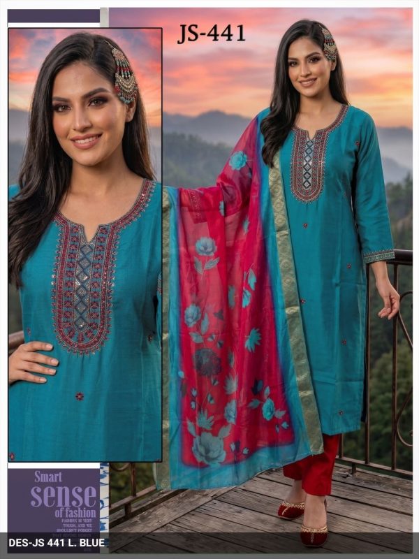 Blue Roman Kurta Set