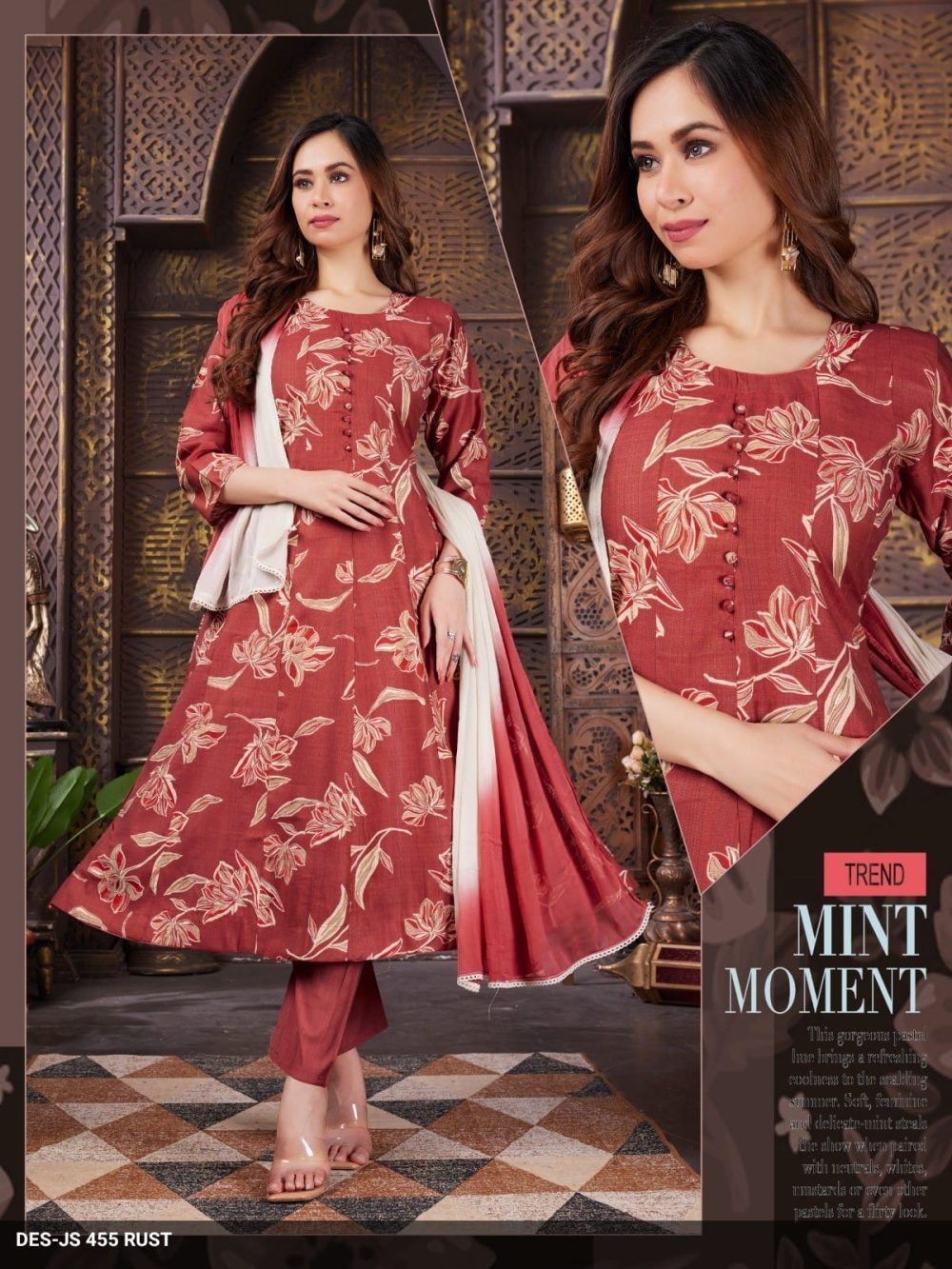 Rust Vatican Kurta Set