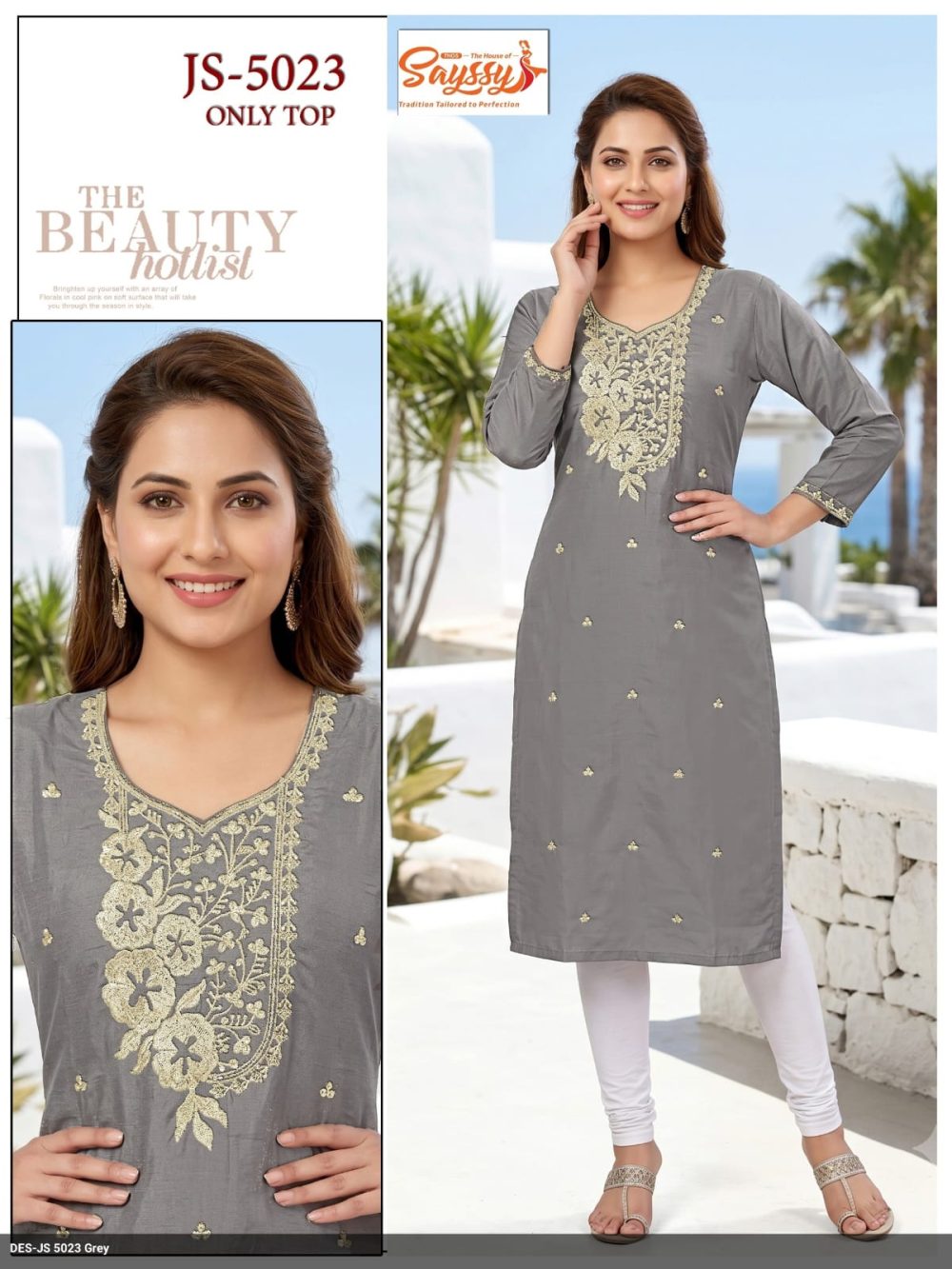 Grey Roman Kurti