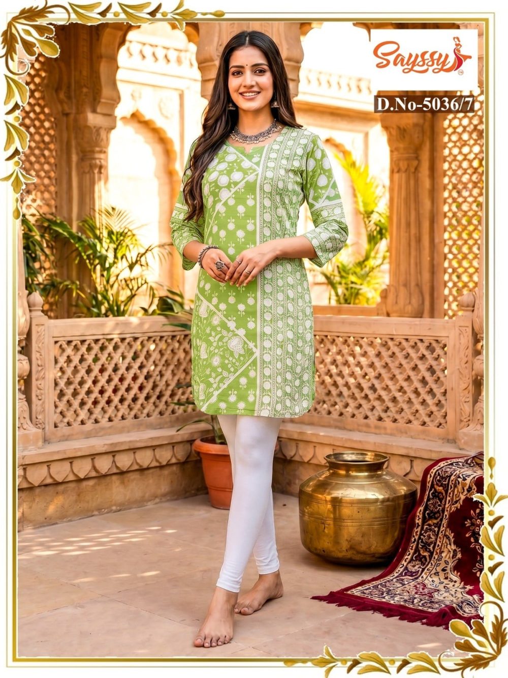 Green Cotton Kurti