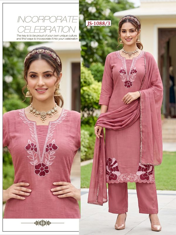 Rose Pink Mul Cotton Kurta Set