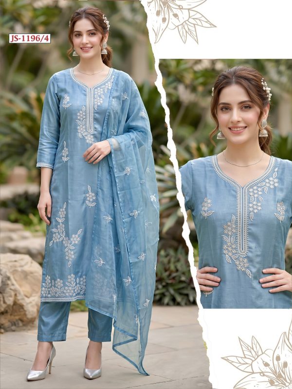 Light Blue Glass Roman Kurta Set