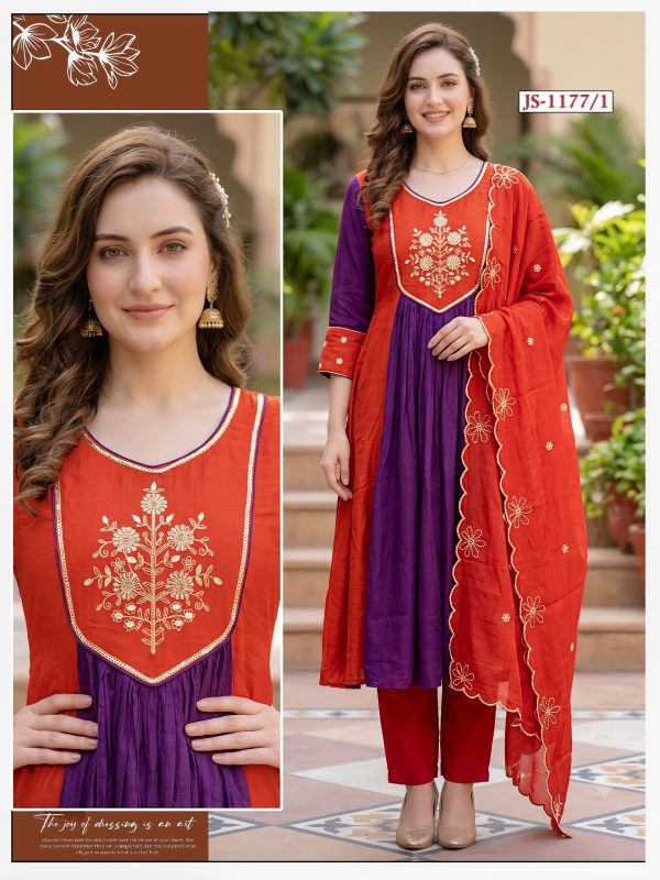 Rust Mul Cotton Kurta Set