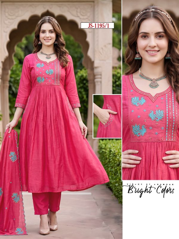 Pink Mul Cotton Kurta Set