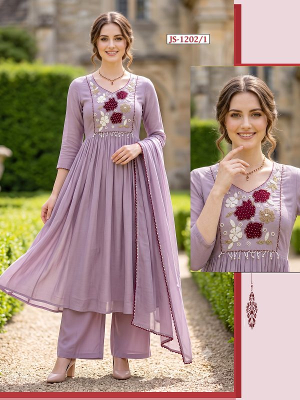 Light Purple Mul Cotton Kurta Set