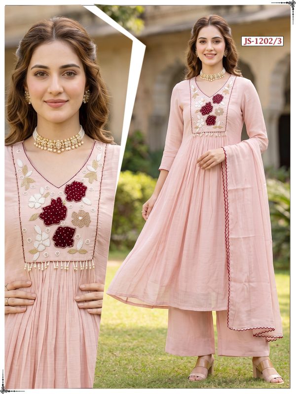 Light Pink Mul Cotton Kurta Set