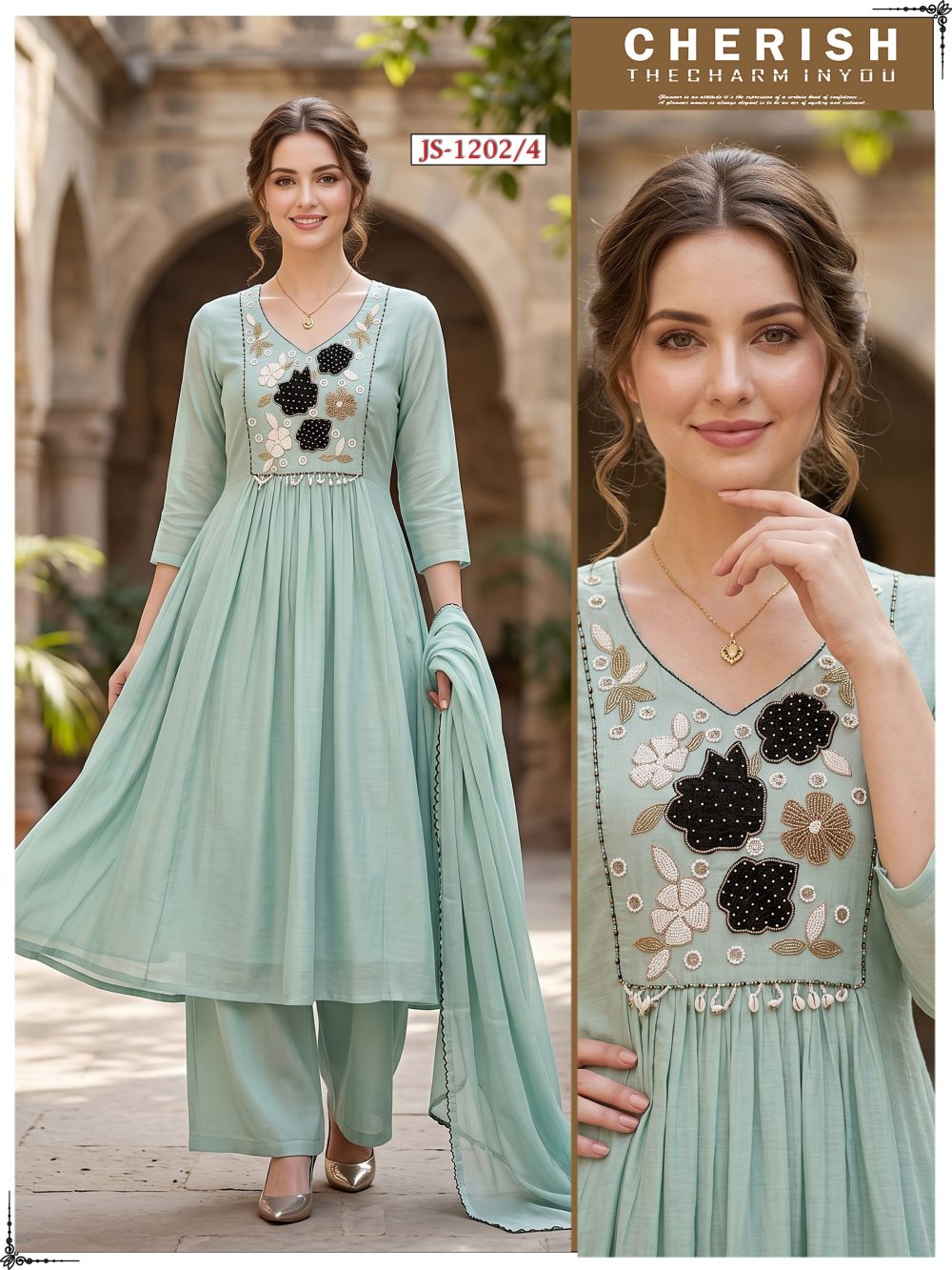 Light Green Mul Cotton Kurta Set