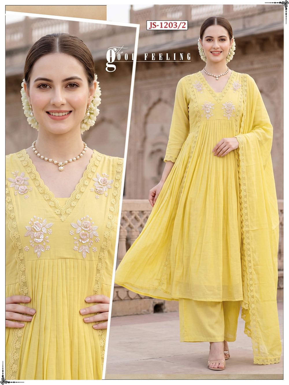 Light Yellow Mul Cotton Kurta Set