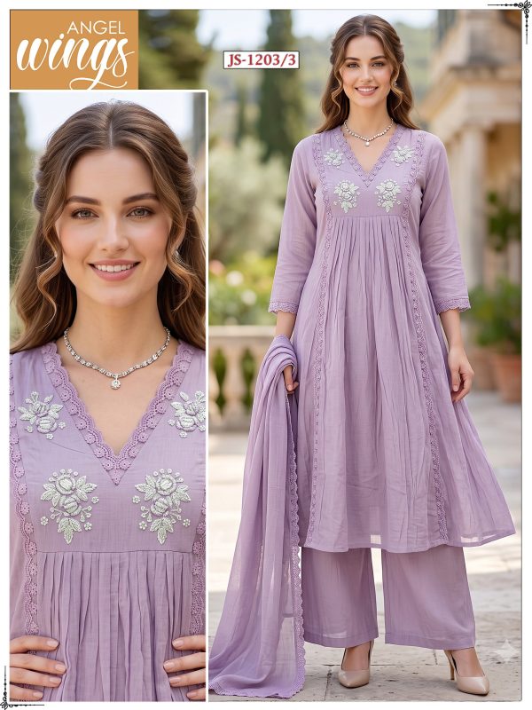 Light Purple Mul Cotton Kurta Set