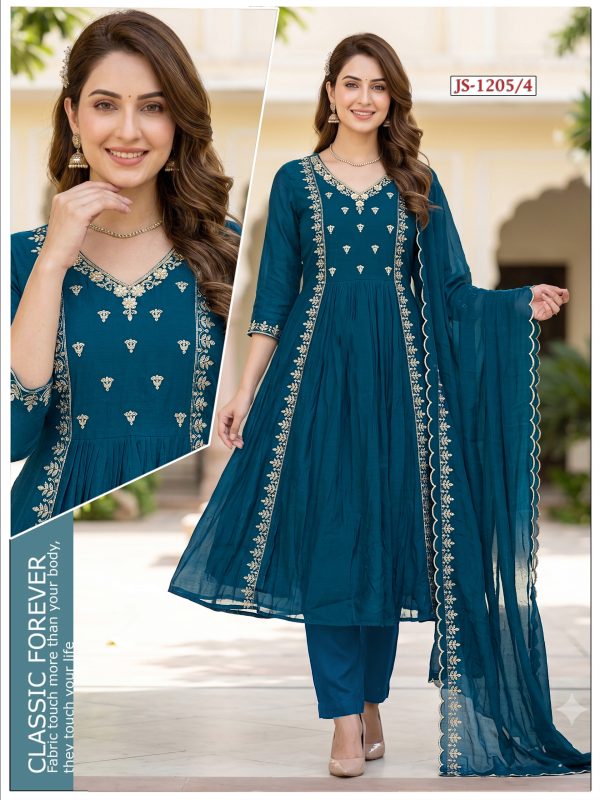 Rama Mul Chanderi Kurta Set