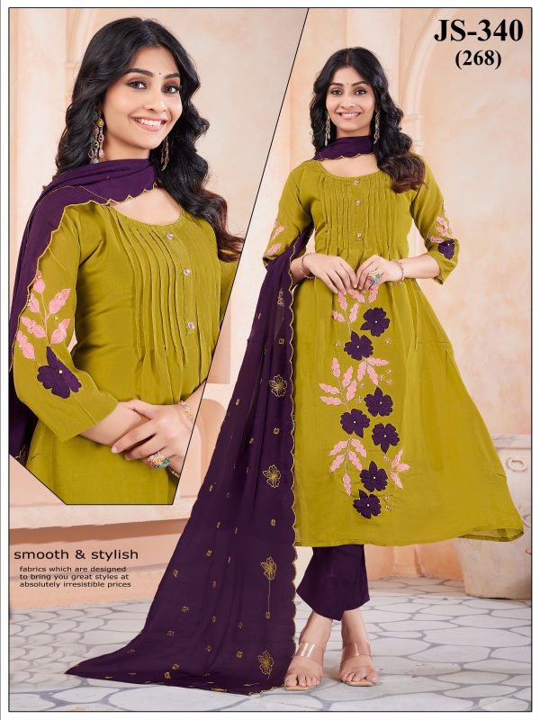 Mustard Yellow Mul Cotton Kurta Set