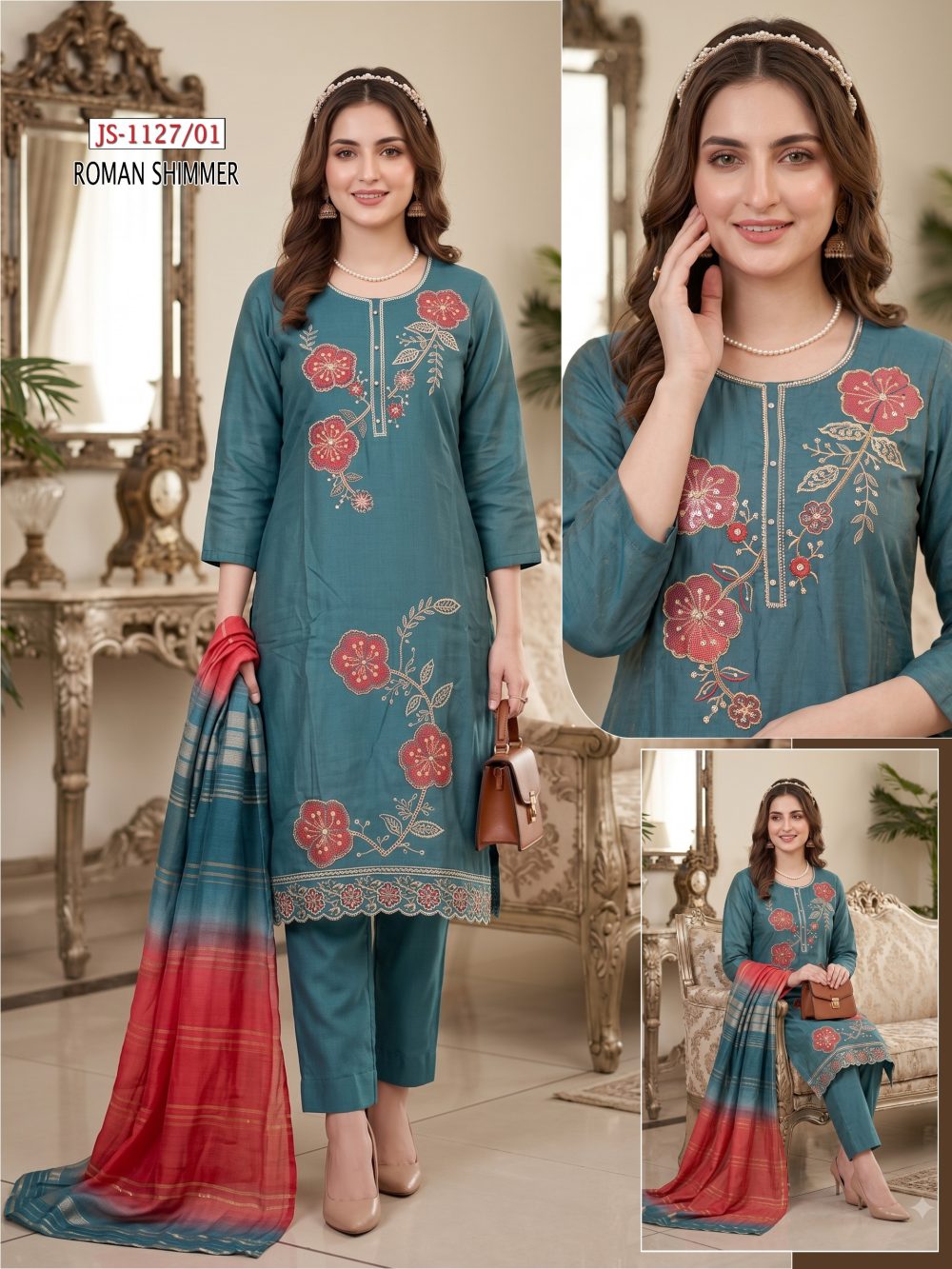 Rama Roman Shimmer Kurta Set