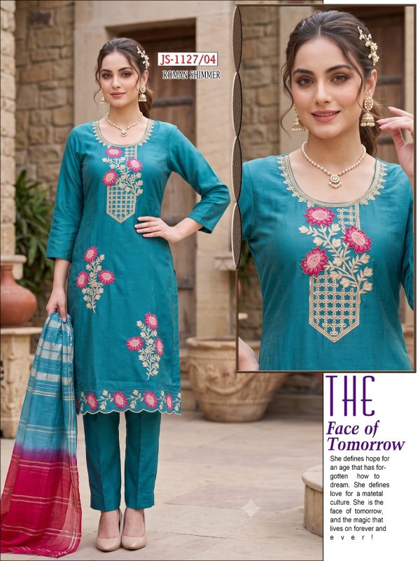 Blue Roman Shimmer Kurta Set
